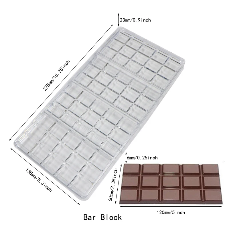 Wholesale polycarbonate mould for make chocolate candy custom plastic mold for chocolate