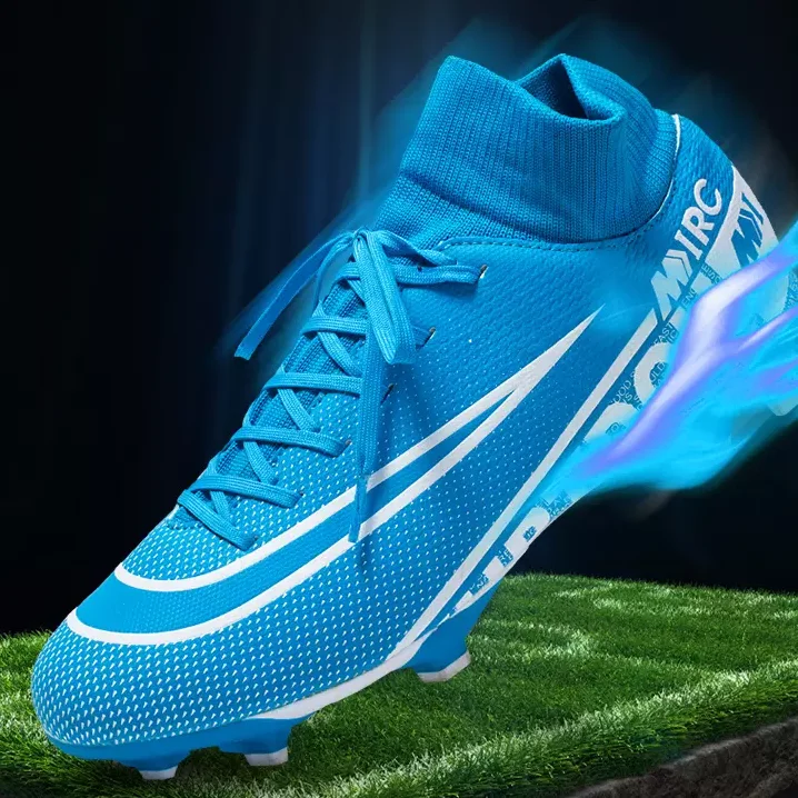 Microfiber Leather Waterproof Professional Mens Outdoor Football High Heel Teenagers Soccer Boots Cleats