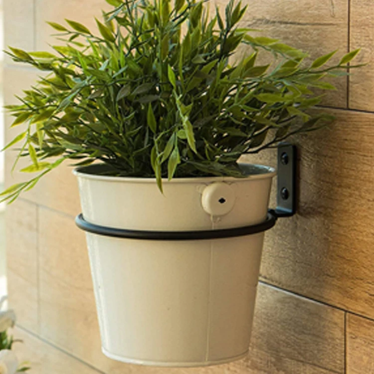 Wall Mount Flower Pot 10 cm Foldable Flower Pot Holder Wall Mount Plant Holder Wall for Home Garden Balcony Black