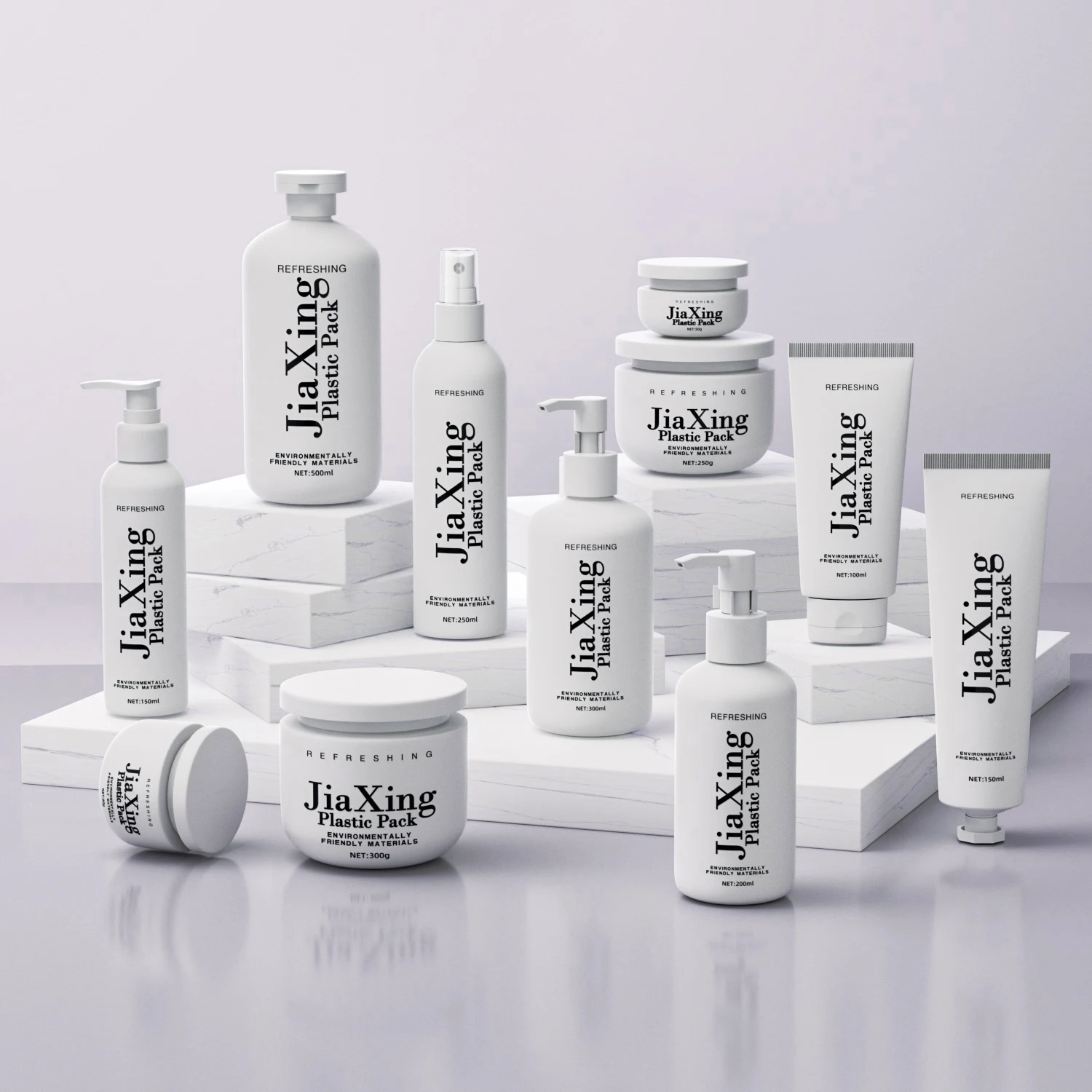 Luxury eco PCR packaging plastic recycled HDPE body wash bottle empty cosmetic lotion pump shampoo bottle