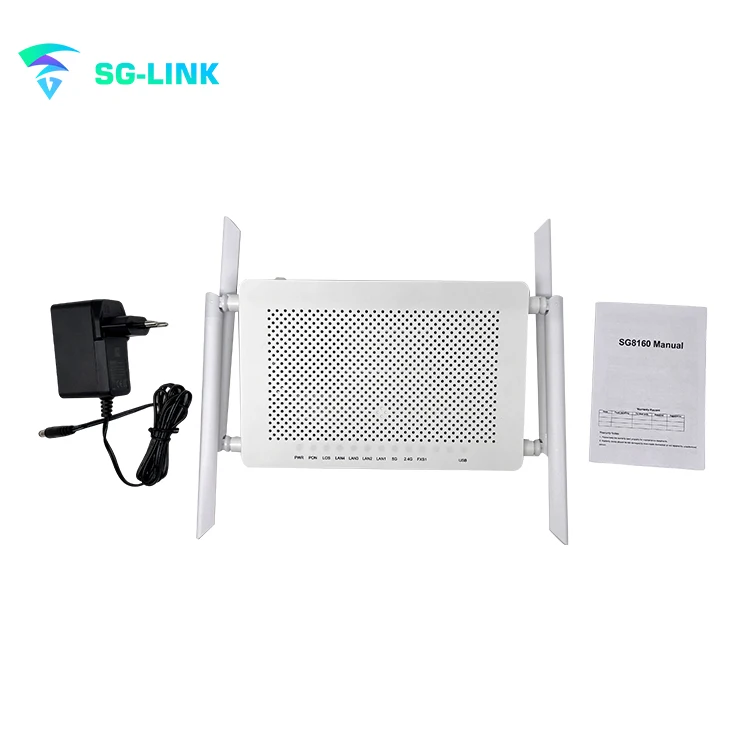 Dual Band Onu Xpon Wifi SG-LINK SG8160 Router Epon Optic Fiber Network Ftth Gpon Epon 4GE+1POTS+WIFI6+1*USB3.0