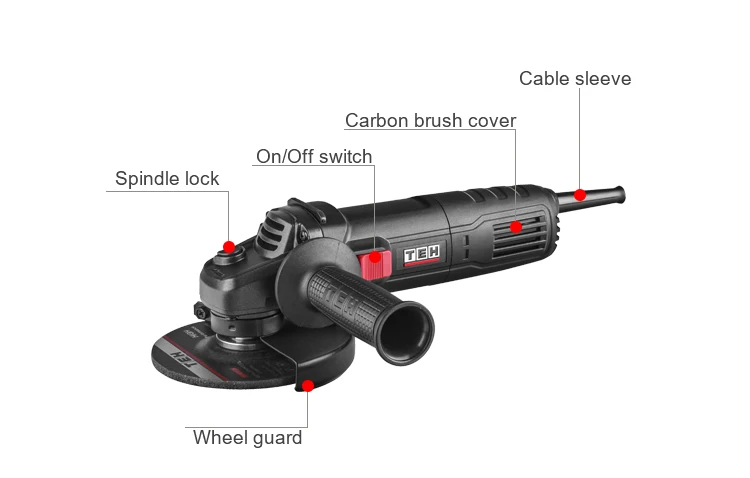 TEH 125mm 5 Inch Variable Speed Electric Angle Grinder