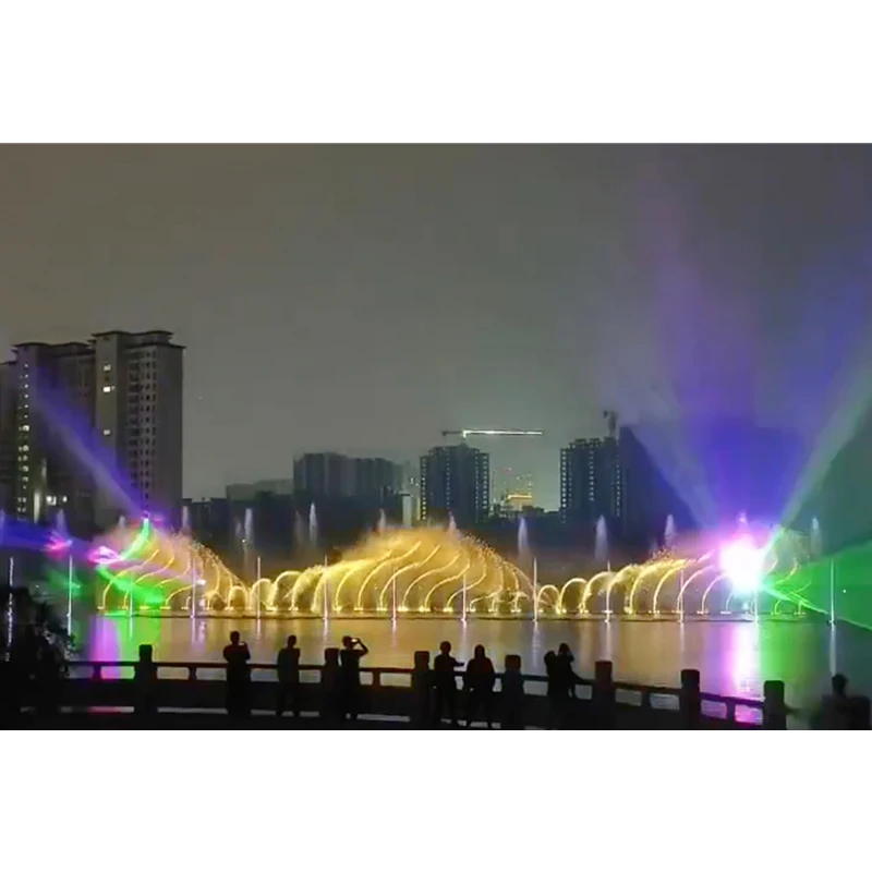 Открытый волшебный 3D Голограмма фонтан музыка танцы водный экран фонтан шоу