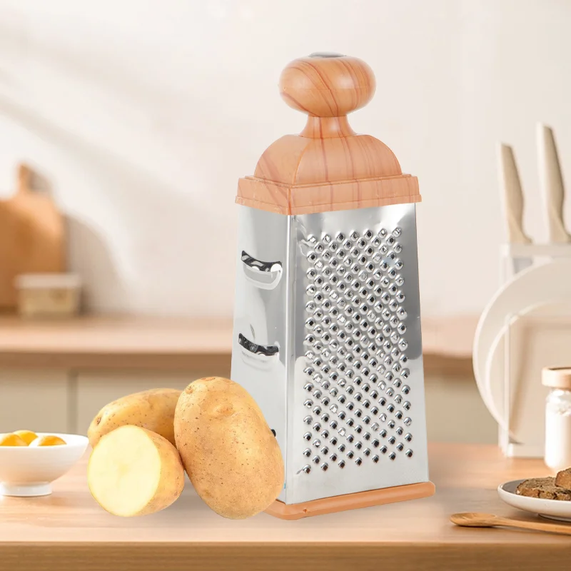 Wholesale Custom Multi-purpose Stainless Steel  4 Sides Handheld Cheese Vegetable Graters Fruit Potato Cutter Peeler for Kitchen
