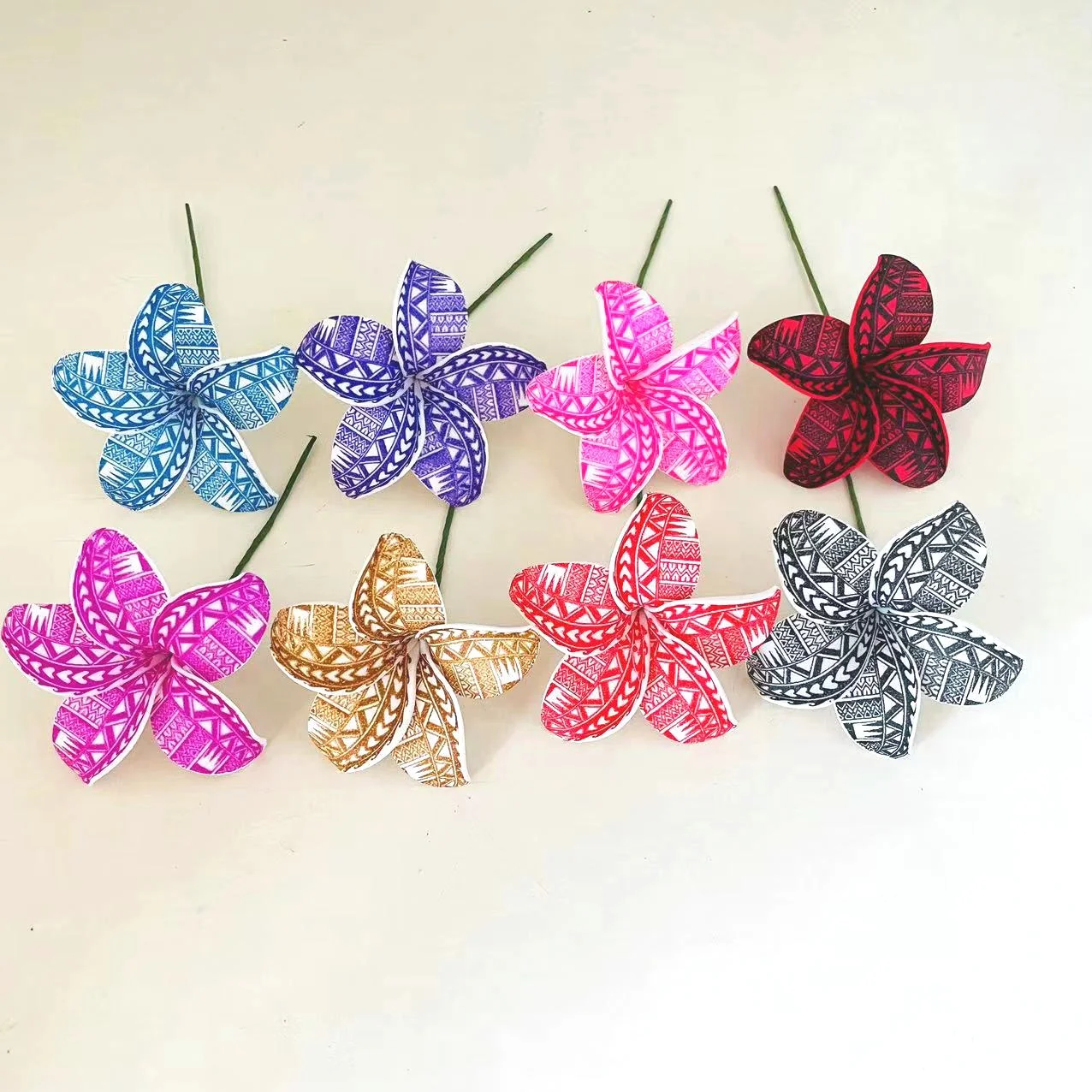 NEW Plumeria single stem ear Foam flower hair accessories  Artificial Island tiara frangipani hibiscus tiara accessories
