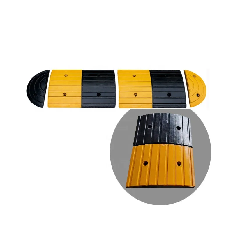 500*370*50mm Rubber road speed hump bumps for sale