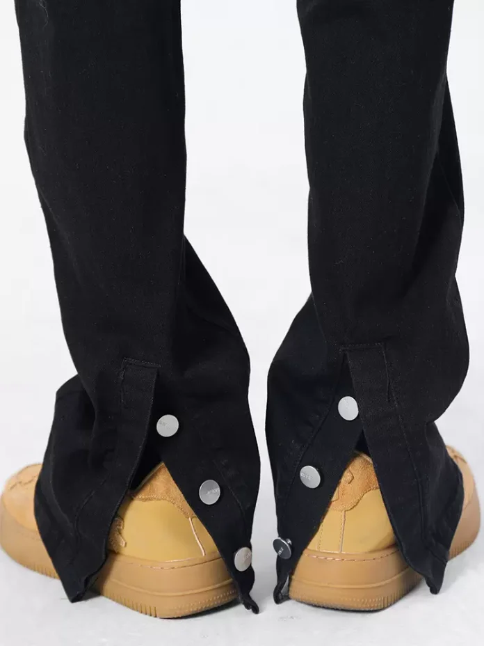 Fashion Oversized Black Jeans Pants For Men Hip Hop Slim Stacked Jeans Men Breasted Button Men Denim Jeans Wholesale