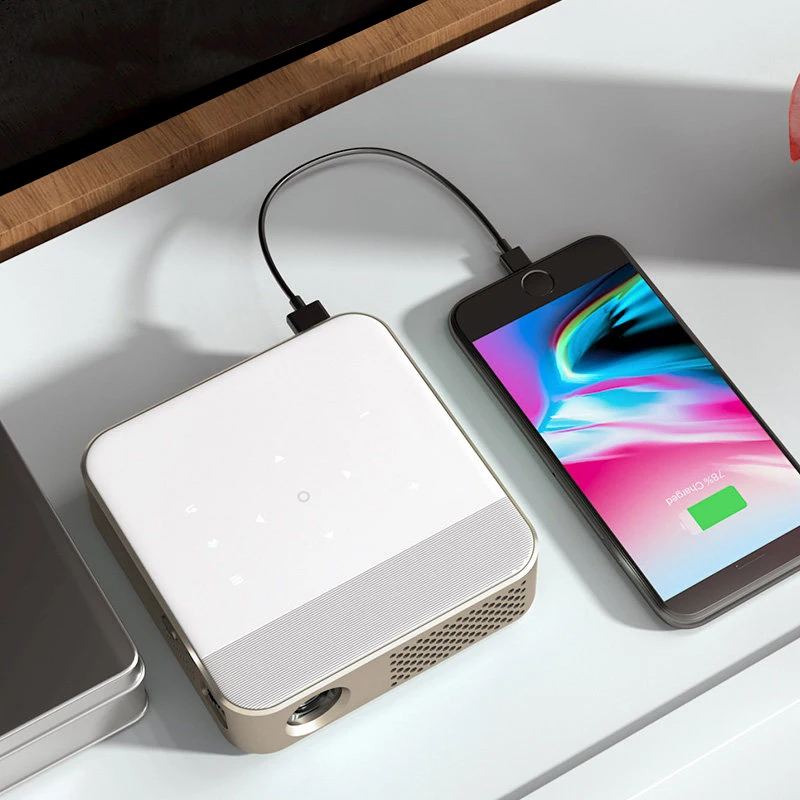  Яркий мобильный телефон Wi-Fi Bluetooth 4k Dlp Android проектор для