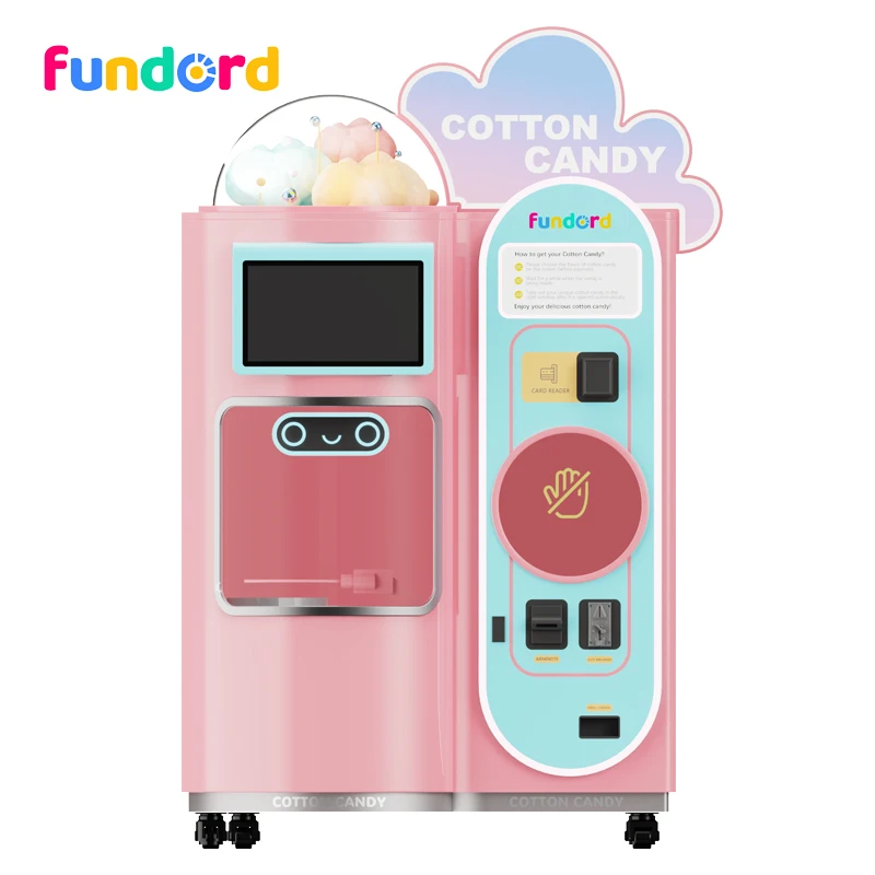 Fundord sweet food fully automatic cotton candy vending machine for party