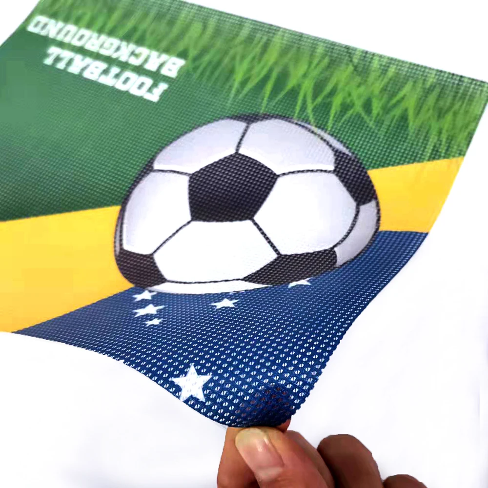 Mesh Banner World Football Games Football Field Flame Resistant Vinyl Customized Decoration Carton Box Custom Service Reusable