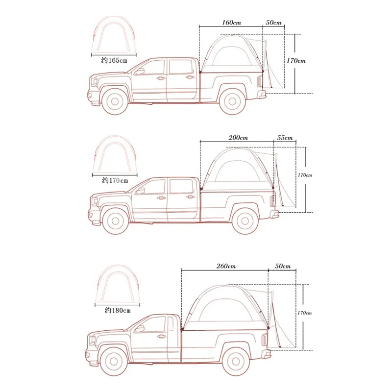High quality 2 person outdoor camping waterproof durable truck bed tent for sale