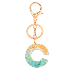 Cute Acrylic Keychains 26 English Letter Pendant Key Chain Ring Charm Glitter Keyring Bag Gift Luxury Couple Jewelry