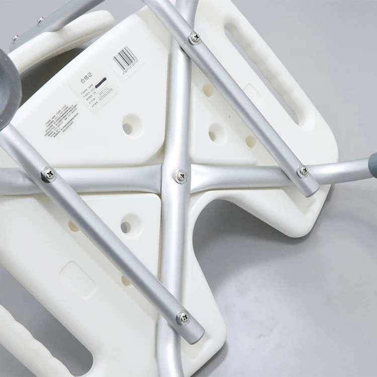 Portable U Shape Seat Board Aluminum Elderly Bath Shower Chair with Backrest