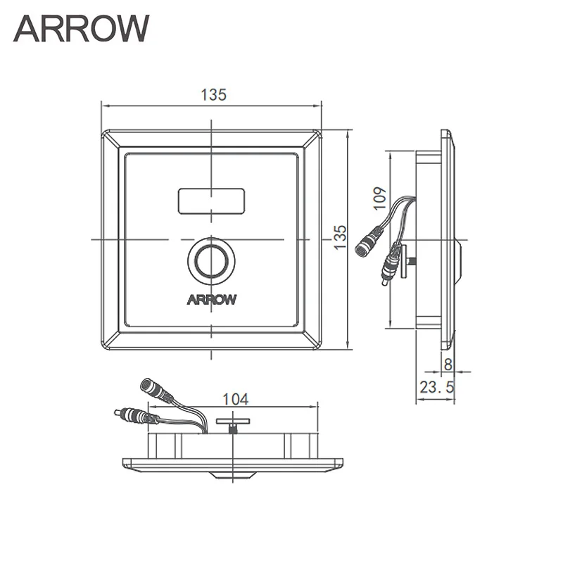 ARROW Urinal Sensor Flush Wall Mounted Automatic Sensor Flush Easy Clean Hotel Toilet WC