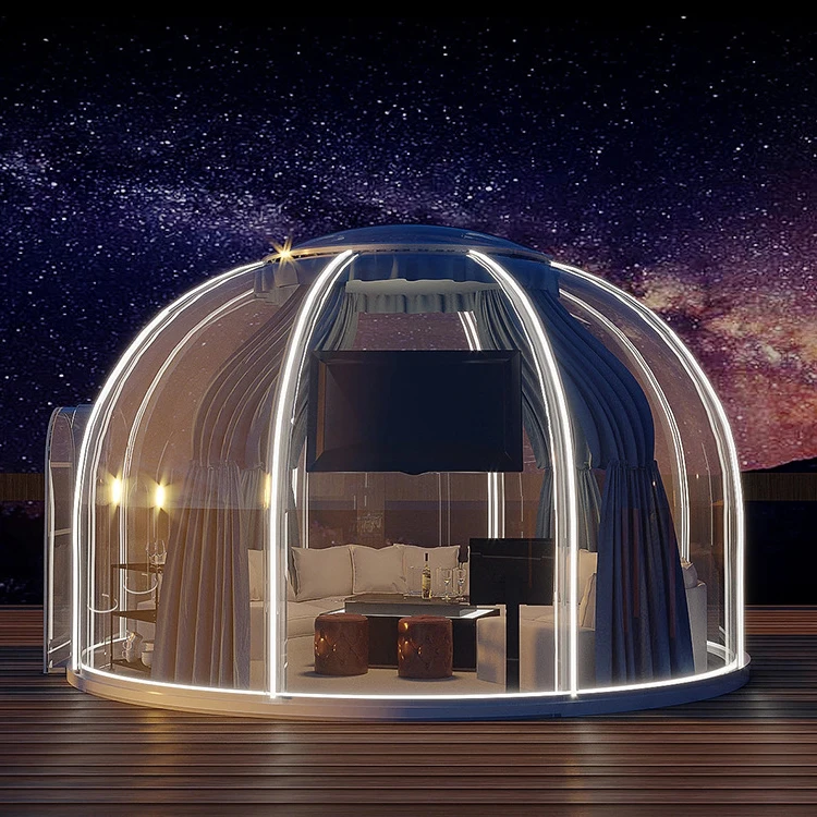 Dome Insulation Tents Comfortable Transparent Hotel Glamping Tent Dome Geodesic Inflatable Bubble Tent Fiberglass Dome For Sale