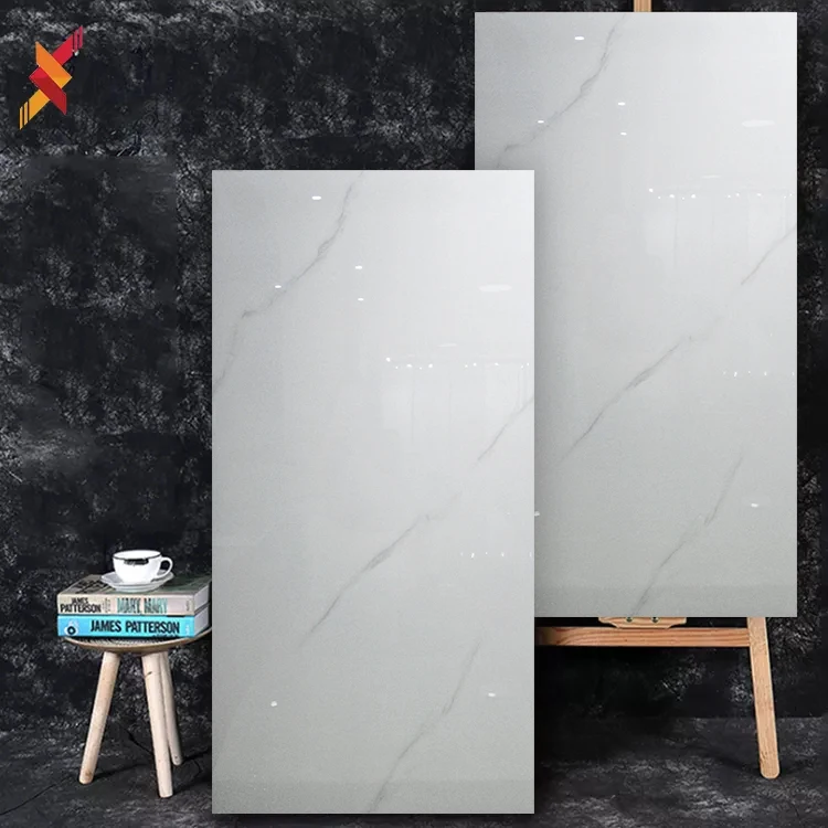 Polished glazed slab living room decor white tiles kitchen and bathroom for hotel wall tiles