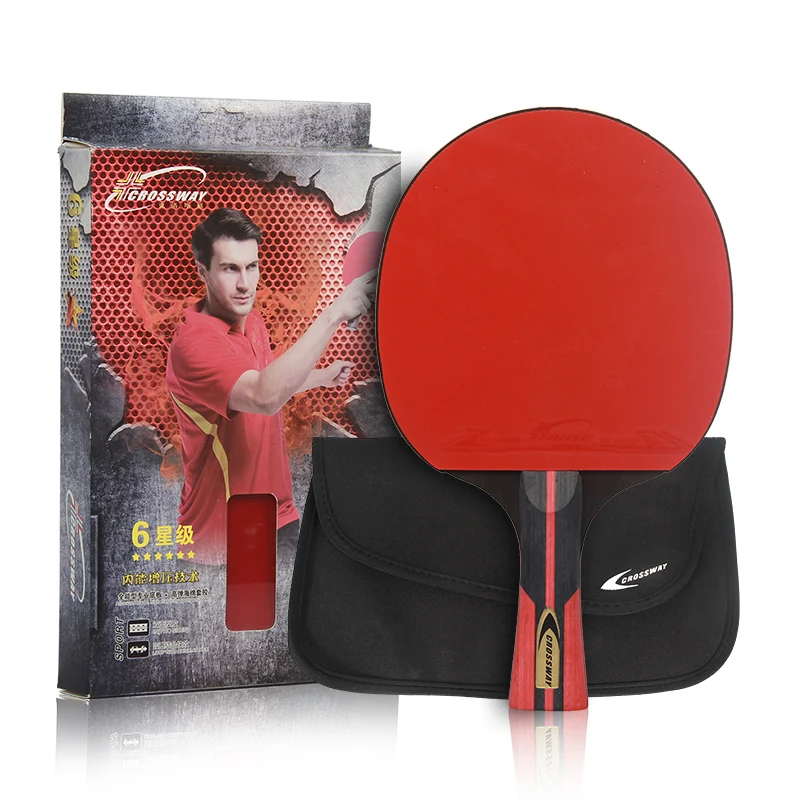  OEM Custom Professional 6 Stars Carbon Paddle Ping Pong Bat Set Table Tennis Racket for