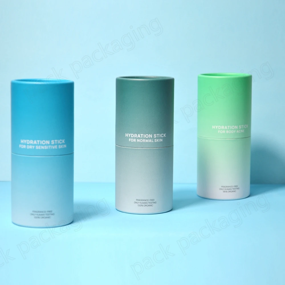 Luxury custom biodegradable deodorant lipstick paper tube packaging container twist up paper tube