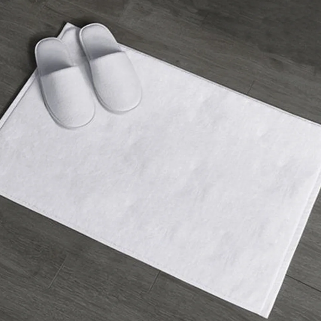 Custom Logo Hotel Bath Mats Luxury White Color Anti-Slip Bath Mats