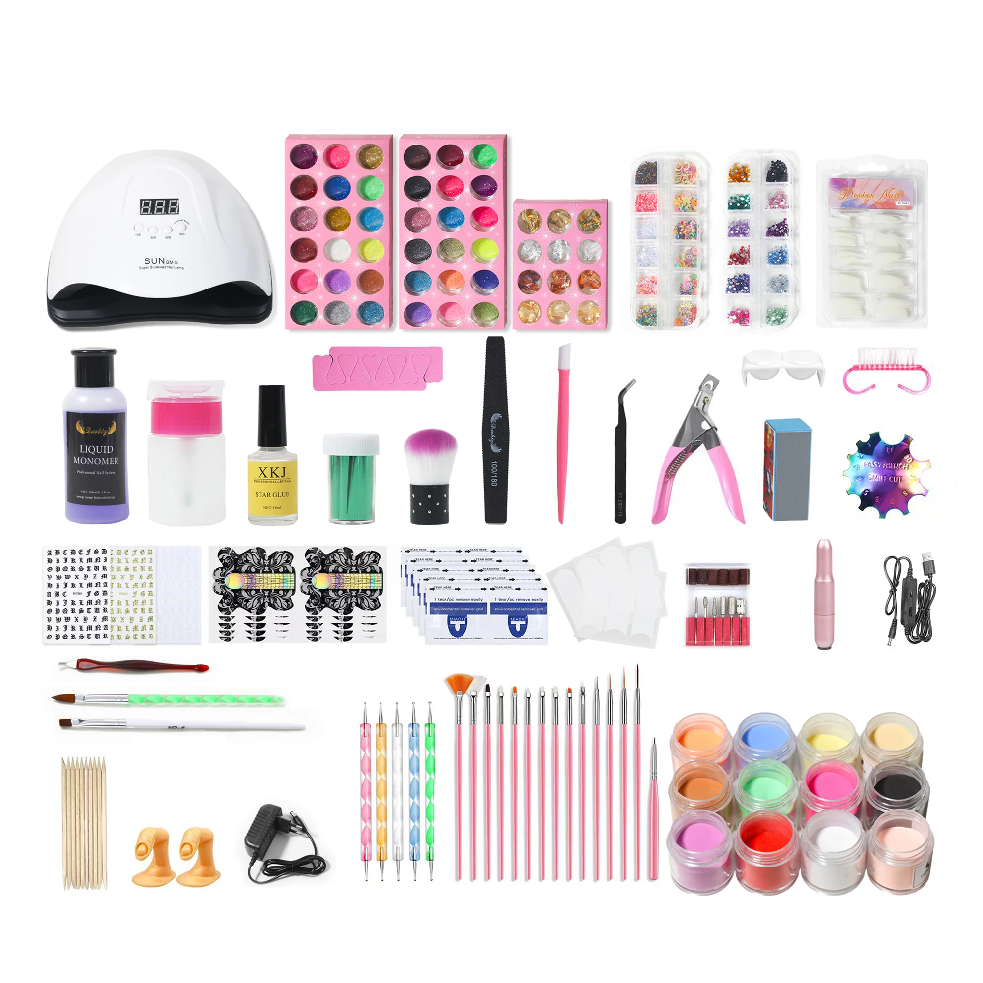 ZRKGEL hot selling Dipping Nail Powder System for French Manicure Art art kit  Starter Portable Set for Travel Dip Powder Kit