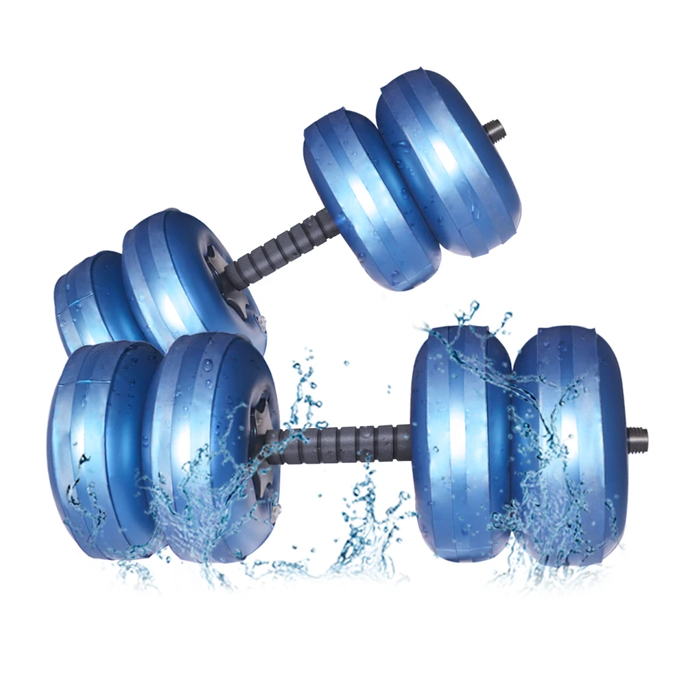 2020 new arrival portable adjustable weight lifting water filled dumbbell plastic dumbbell sets 30kg 35kg