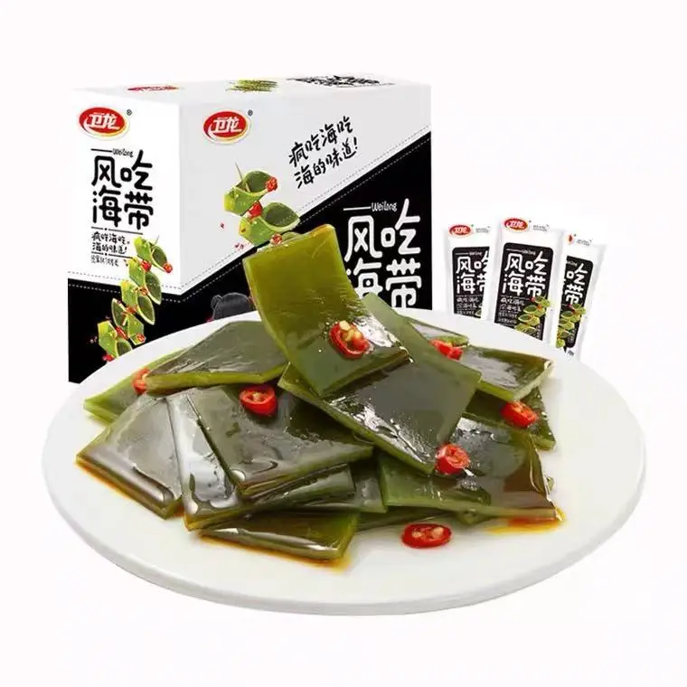 
Wholesale healthy snacks with Chinese characteristics, sweet and spicy pickled peppers, kelp slices and seaweed 20g*360 bags 
