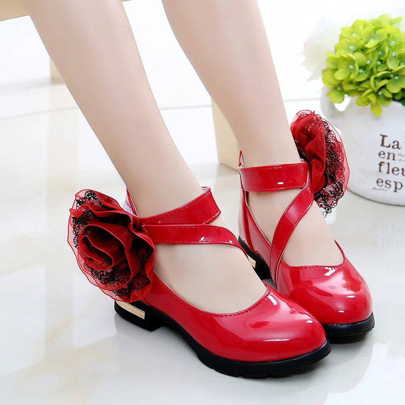 Красивые туфли для принцесс EVERTOP с цветами, классические туфли для девочек, детские балетные туфли на низком каблуке