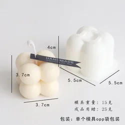 Spherical Cube Candle Mold 3d Bubble Injection Rectangle Taper Candle Molds  Cube Candle Silicone