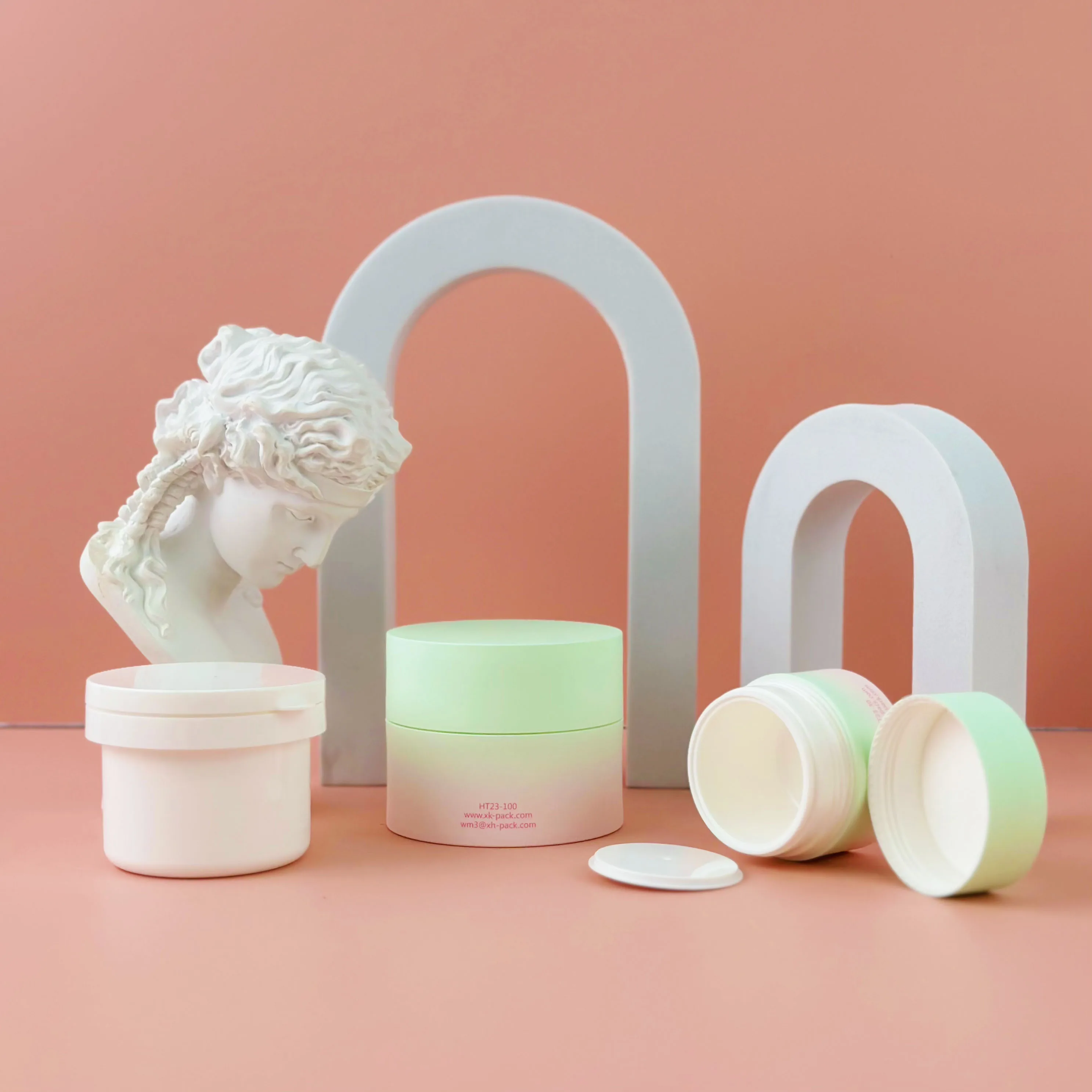 New Design Eco-friendly 50g 30g PP Refillable Cream Jar With Replacement Inner Jar For Skin Care Cream