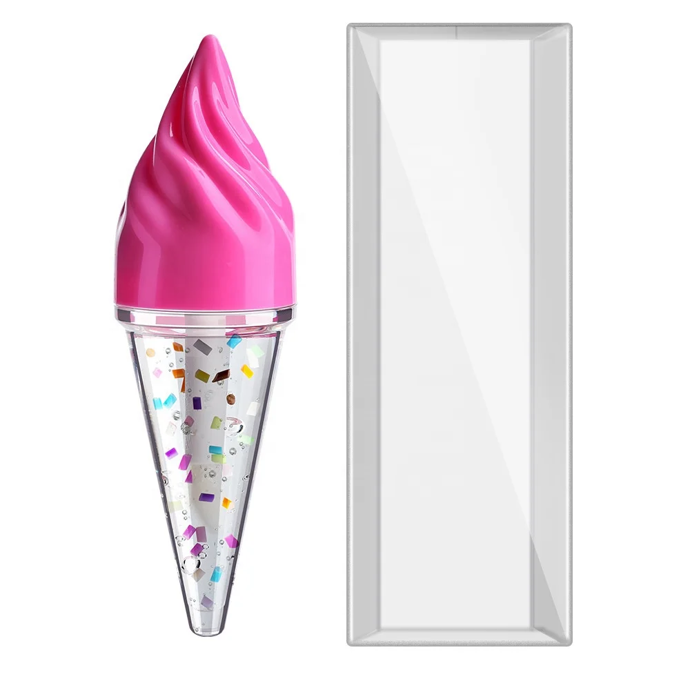 Plump Nourishing Lip Oil Candy Filler Lip Gloss Ice Cream Shape Lip Oil Clear Neutral Makeup Supply Customized Wholesale