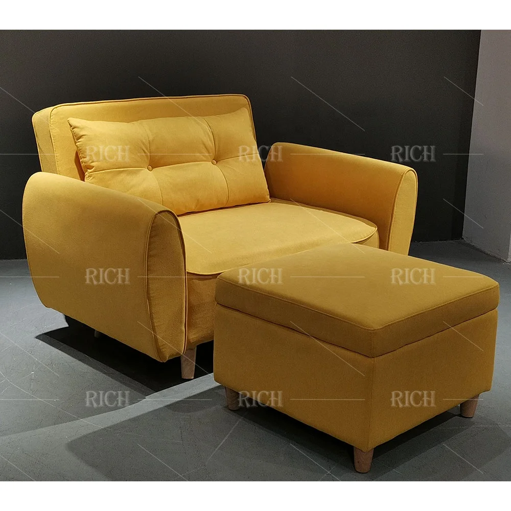 yellow folding sofa cum bed European style single sofa bed chair foldable sofa bed