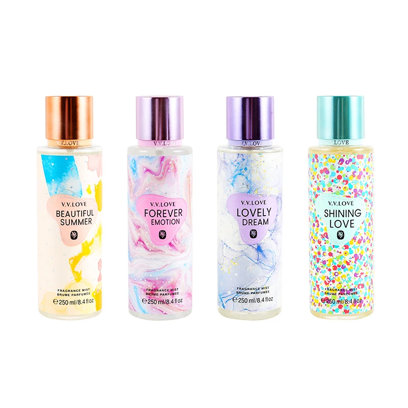 Wholesale body splash customizable branding 250ml body spray female fruity fragrance body splash