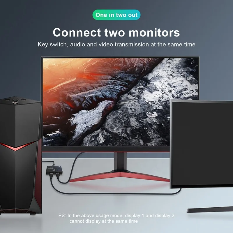 Xput 2.1 Cable 8K@60Hz 4K@120Hz HDMI Splitter 8K HDMI Bi Direction Switcher Adapter 2x1 1x2 HDMI 2.1 HDCP 2.2 Switch Splitter