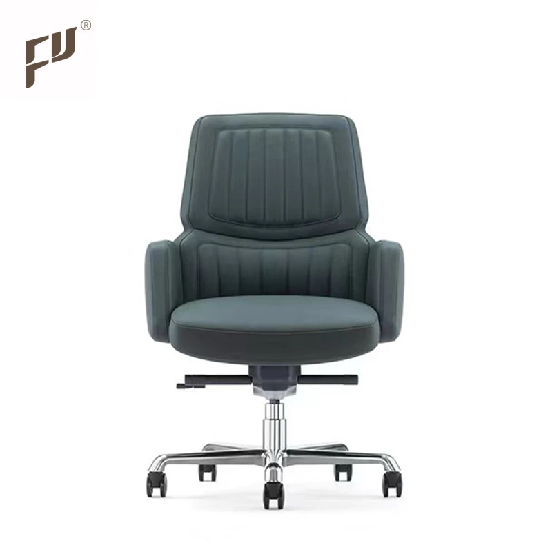 Aluminum Alloy Armrest Silla Oficina First Class Industrial Leader Boss Office Swivel Chair With Arm Rest