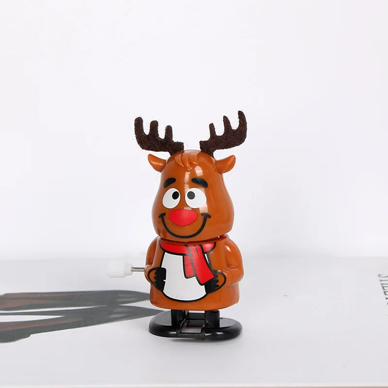 Wholesale 7cm PVC Plastic Santa Claus Snowman Cartoon Action Figure Wind-up Toys Party Gift For Kids Christmas Gifts