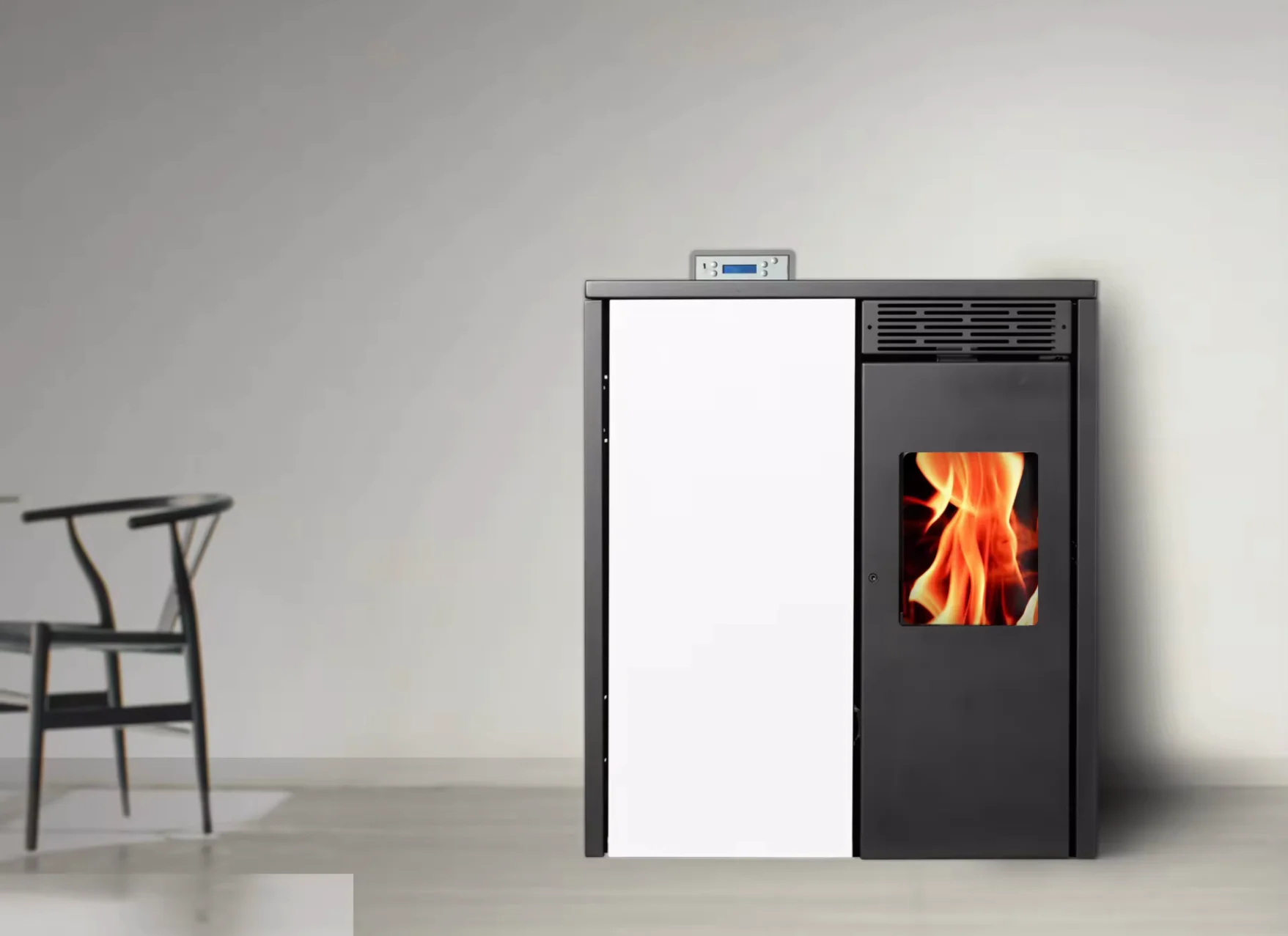 Modern 8KW Cast Iron Wood Stove with Oven Smokeless for Firewood and Pellet Indoor Heating