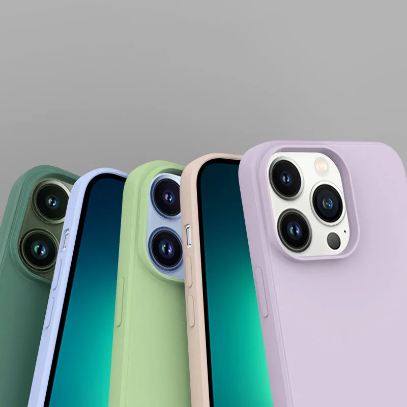 Frosted Soft Rubber Case for iPhone Candy Color Phone Case for iPhone 13 12 11 Pro Max 15 Drop-Resistant Skin Feeling Phone Case