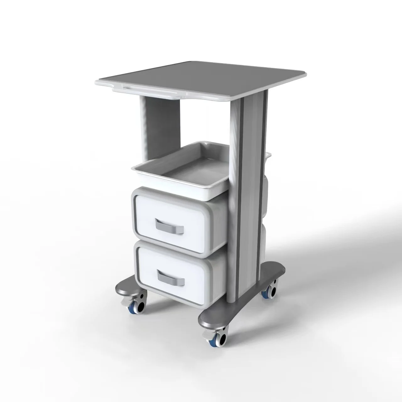 2023 Newest Beauty salon clinic medical Trolley Device ABS made beauty salon use medical patient trolley with double drawers