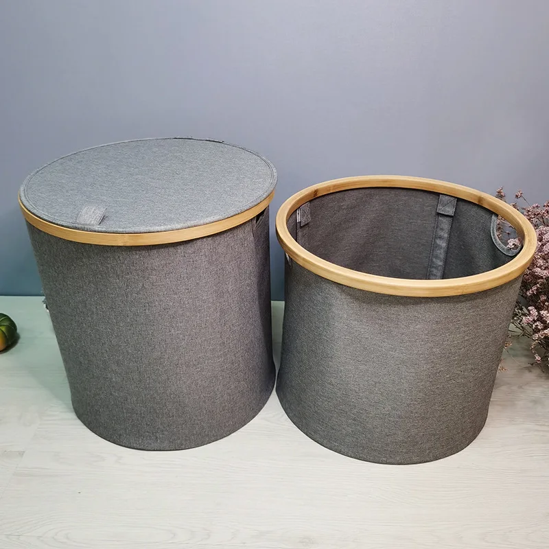 
Custom Logo Folding Laundry Basket Storage Bamboo Laundry Basket 