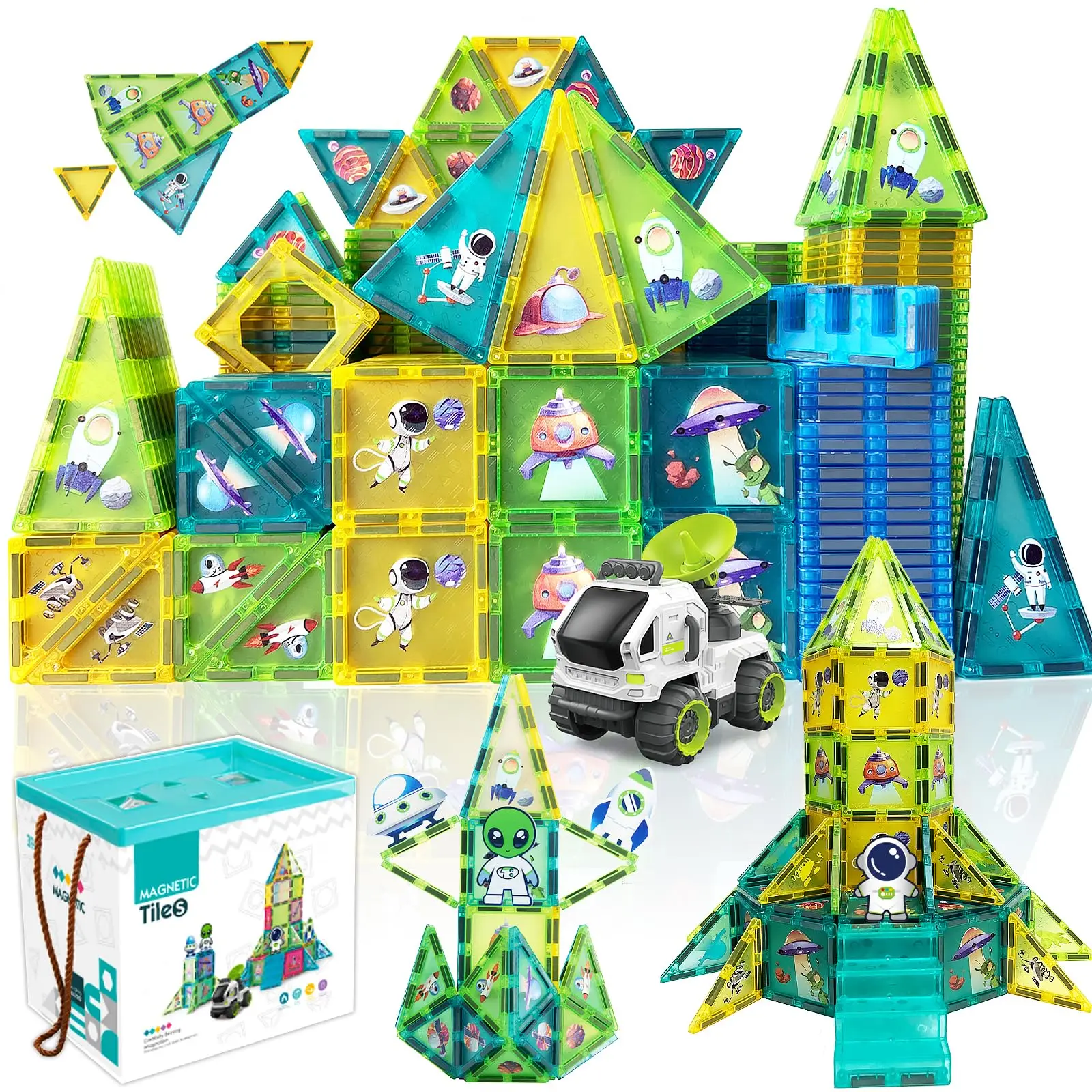 New Gadgets 2025 3D DIY Puzzle Magnet Blocks Toys Aircraft Colour Toddler Learning Sensory Stem Giant Magnetic Tiles Set For Kid