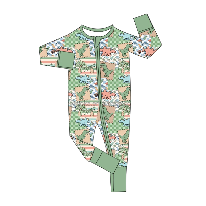 Global trendy Wholesale Sustainable bamboo spandex pajamas baby zippy Breathable sleeping jumpsuit all custom accept