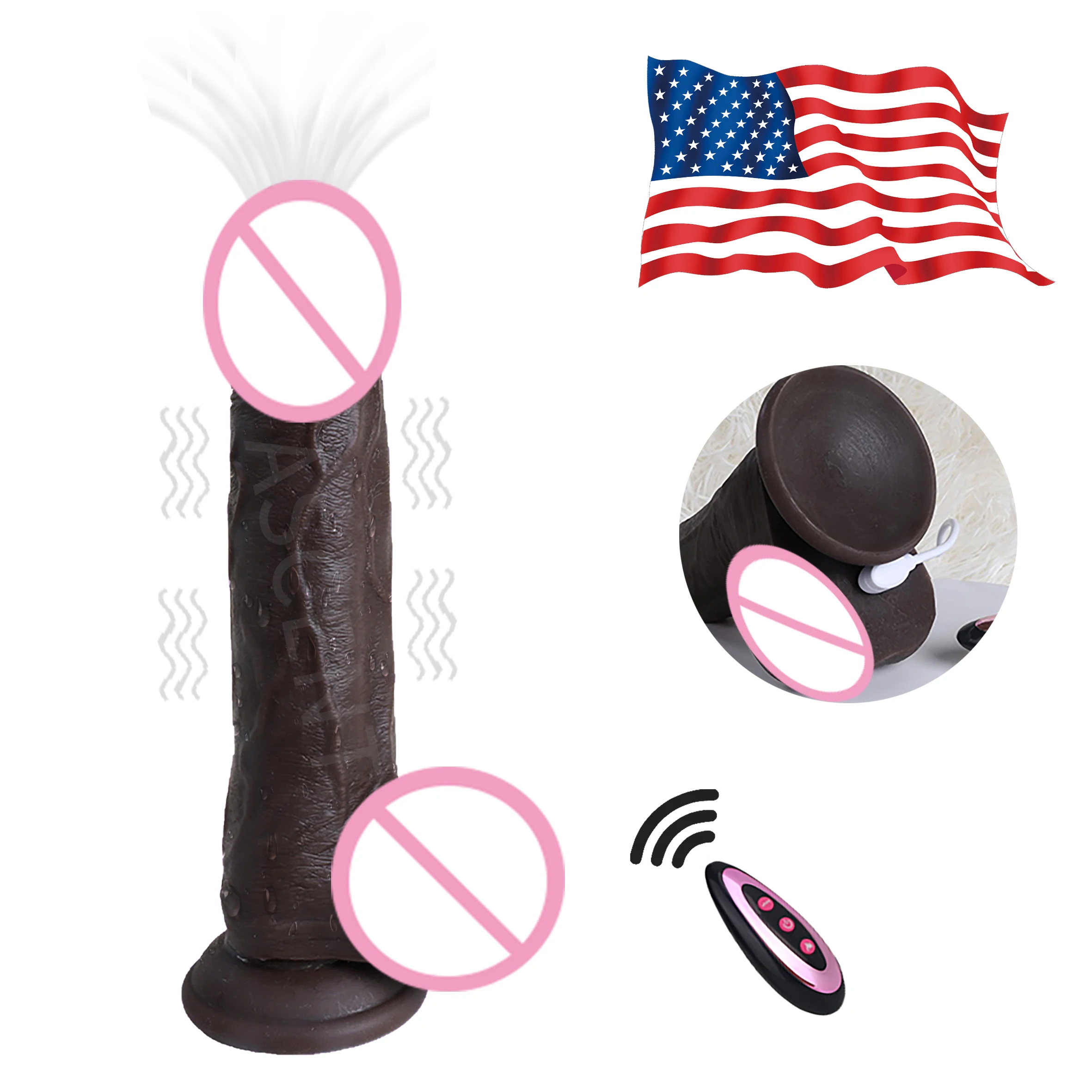 USA 3 In 1 Black Dildo Vibrator For Women And Man 9 Modes Realistic Dildo Sexy Toys For Men  Dildo Sexy Toys For Men Dicks