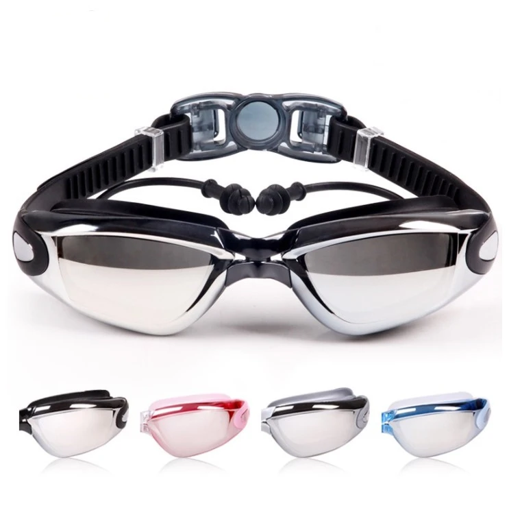 2022 high quality anti fog eye protection adult swim goggles with case electroplated glasses snorkel swimming goggles optical