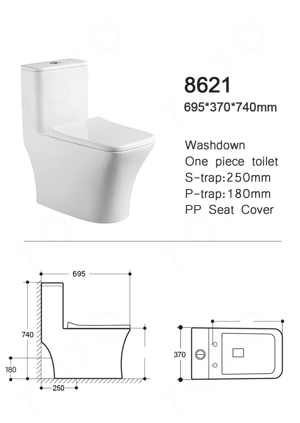 Washdown Commode One piece Wc Toilet Set Sanitary Wares Bathroom Water Closet Ceramic Asian Toilets