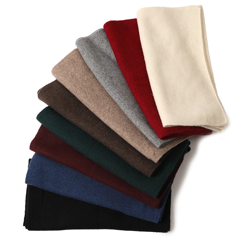 50% lambs wool 50% yak wool winter men women scarf plain knit neck warmer luxury elegant ladies rolled edge wool scarves stoles