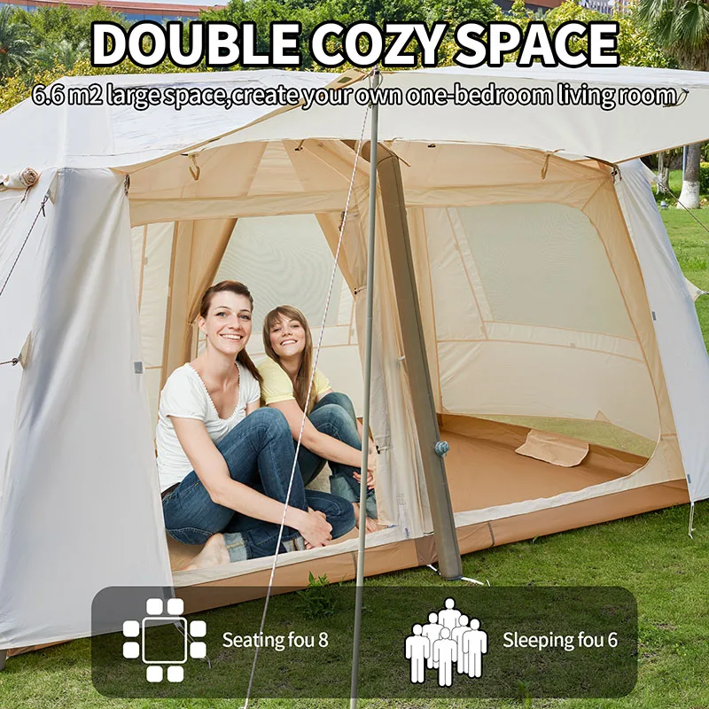 Factory cheap tente gonflable camping air tent with 2 room big room inflatable tent