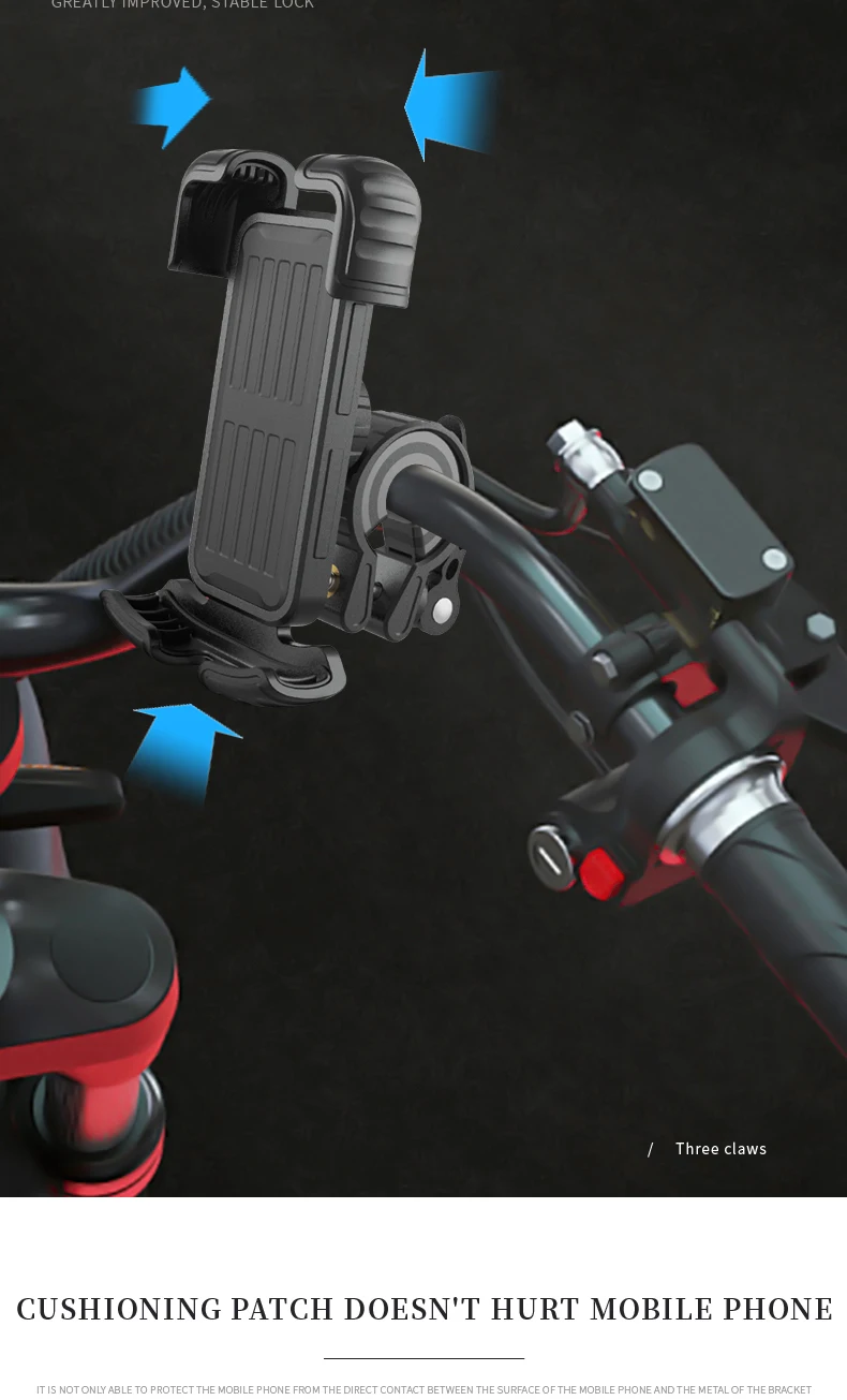 Auto-locking Bike Phone Mount Holder Motorcycle Phone Mount for Handlebar Accessories 360 degree rotation