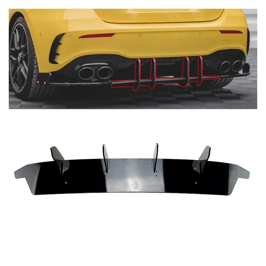 AMP-Z China Design Manufacture ABS Material Rear Bumper Diffuser  For Mercedes Benz A Class W177 A35 A45 Dedicated Car Styling