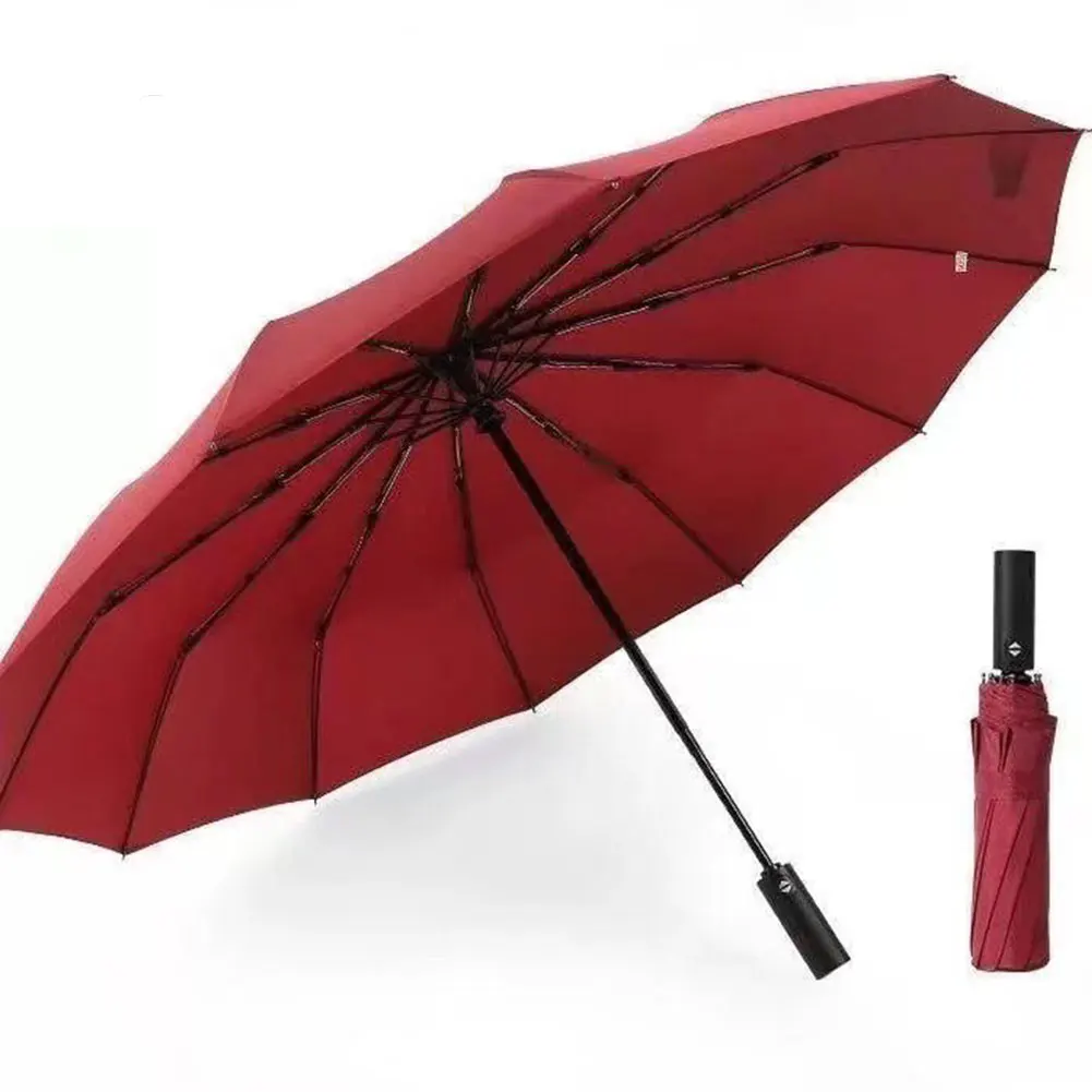 Blank Custom Logo Portable Water Wind Proof 27 Inch 12Rib 3 Folding Umbrella Anti-Storm Weather Promotional Gift Umbrella