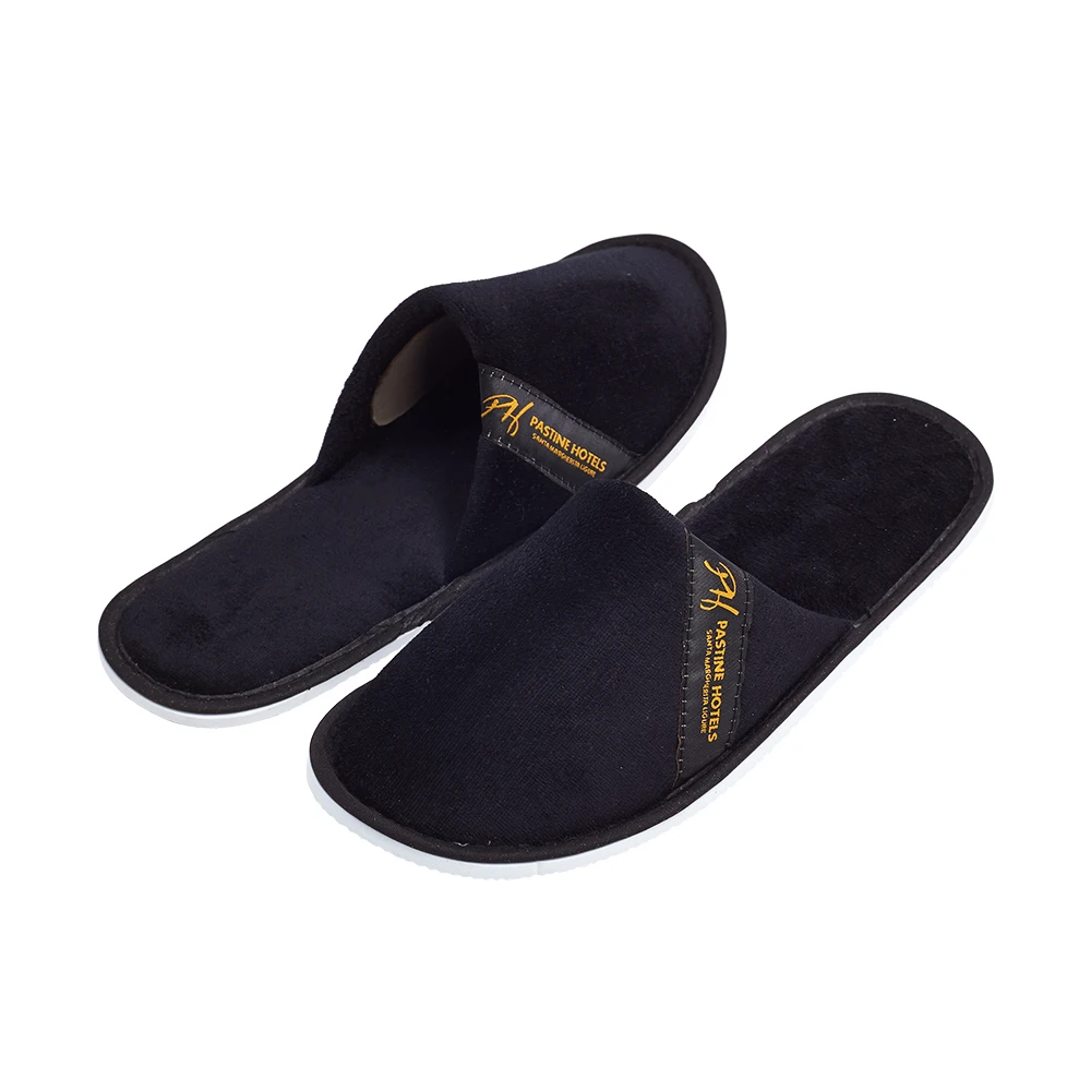 Personalized Closed Toe Spa Fabric Indoor Quiet Hotel Slippers